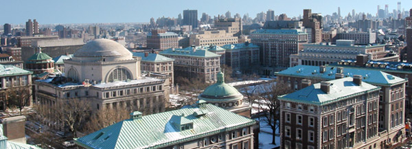 Rooftops of Columbia campus, winter.