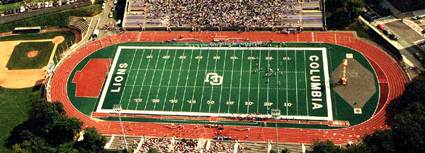 Overhead view of Lawrence Wien Stadium at the Baker Field Athletic Complex.