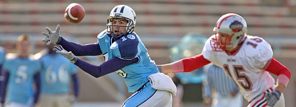 Columbia senior Nick DeGasperis receives a pass.