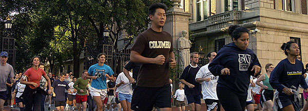 Members of the University community participate in President Lee C. Bollinger's 5th Annual 5K Fun Run.