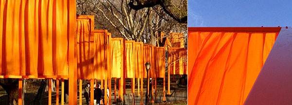 The Gates, a large-scale installation by artists Christo and Jeanne-Claude, brightens up Central Park.