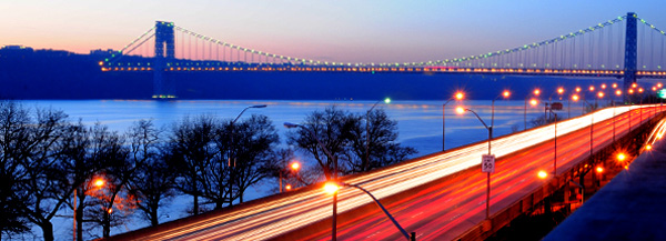 A snapshot of George Washington Bridge from Morningside Drive