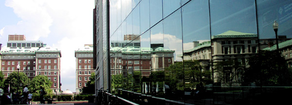 Windowed exterior of Alfred Lerner Hall.