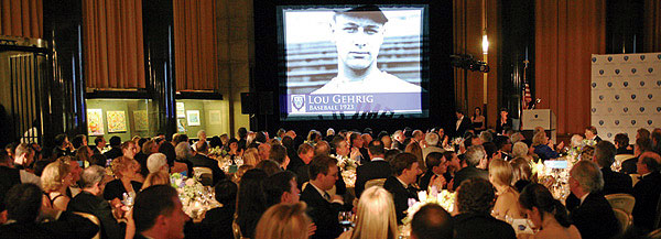 Columbian Lou Gehrig being inducted at the inaugural ceremony for the Columbia Athletics Hall of Fame, February 2006.