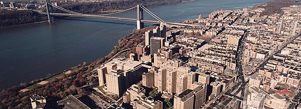 Aerial view of Columbia University's Medical Center in the fall.