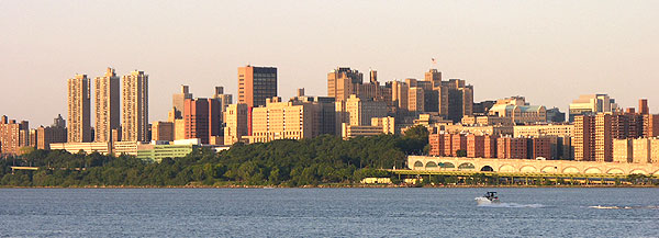 The Columbia University Medical center as seen from Edgewater, New Jersey.