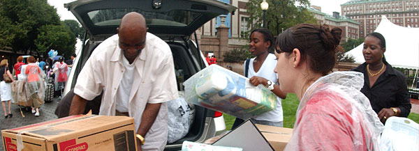 Undergraduate students move into the campus dormitories for the Fall 2006 semester.