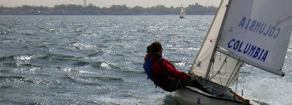 The Columbia University Sailing Team practices at City Island, NY.