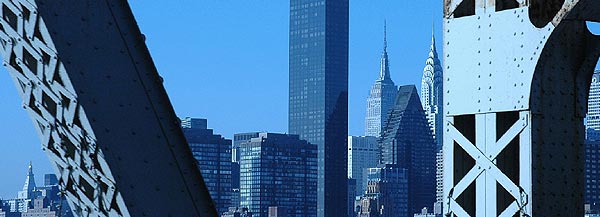 The Manhattan skyline seen from the Queensboro Bridge.