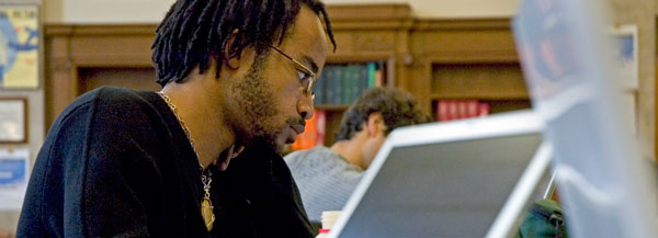 Student in the library.