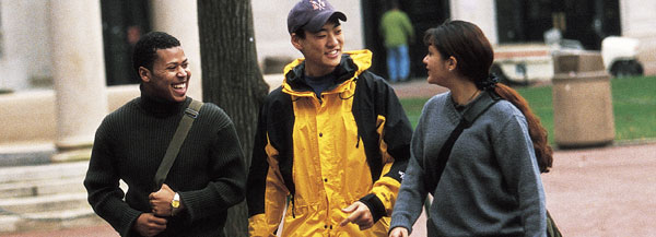 Students walk on the Columbia campus.