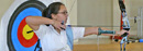 All-American archer Stephanie Miller competes in LeFrak Gymnasium on the Barnard campus.