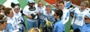 The Columbia Lions lacrosse team prepares for a game.