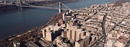 Aerial view of Columbia University's Medical Center in the fall.