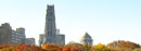 Riverside Church and Grant's Tomb rise above Riverside Park.