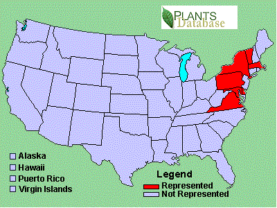 Range Map of Trapa natans distribution