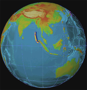 Animation of the tsunami ignited by the Sumatra-Andaman earthquake (credit: National Oceanic and Atmosphere Administration, NOAA) Animation of the tsunami ignited by the Sumatra-Andaman earthquake (credit: National Oceanic and Atmosphere Administration, NOAA)